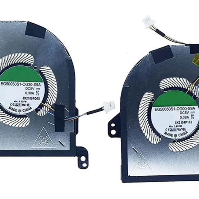 Alt view image 4 of 7 - CPU + GPU Cooling Fans Suitable for Dell XPS 15 9500 9510 P91F For Precision 5550 5560 M5550 Series Laptop Cooler FAN 5V 0.38A 4 PIN EG50050S1-CG31-S9A + EG50050S1-CG01-S9A P/N: 009RK6 + 0DJH35 (2PCS)