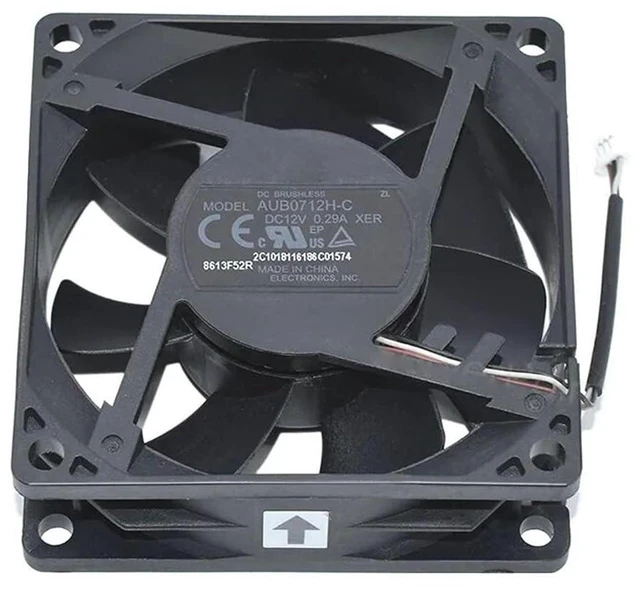 Alt view image 2 of 7 - AUB0712H-C 0.29A AUB0712HH-C 0.40A DC12V 70x70x25MM CM 3 Lines Projector Cooling Fan
