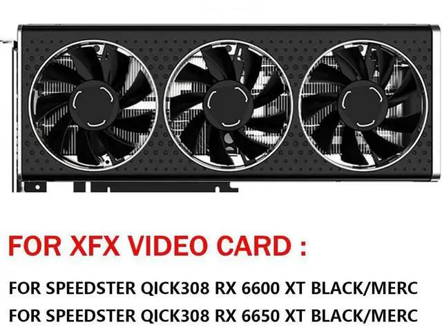 Alt view image 3 of 7 - Graphics Card Cooling Fans Suitable for XFX Speedster QICK308 Radeon RX 6650XT 6600XT Black/MERC Series Desktop GFY09010E12SPA 75mm 12V 0.5A 4Pin Video Card Cooler Fans GPU Fan (Fan-A)
