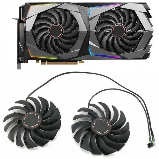 Alt view image 2 of 7 - Graphics Card Cooling Fans Suitable for MSI RTX 2070 2070S 3050 3060 3060TI Gaming RX 6600XT 6700XT Gaming Series Desktop PLD10010S12HH 95mm 12V 0.40A 4Pin Video Card Cooler Fans GPU Fan (2PCS)