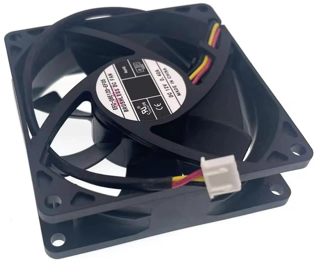 Alt view image 5 of 7 - EFC-08E12D-EF05 8cm 80mm DC 12V 0.40A 80 * 25mm Three-Wire Elevator Inverter Cooling Fan Dual Ball Bearing