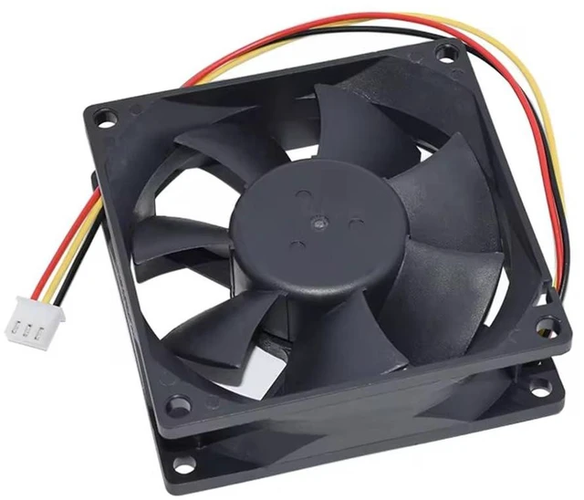 Alt view image 7 of 7 - EFC-08E12D-EF05 8cm 80mm DC 12V 0.40A 80 * 25mm Three-Wire Elevator Inverter Cooling Fan Dual Ball Bearing