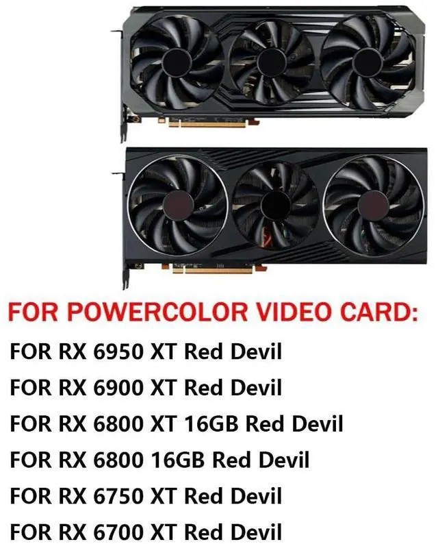 Alt view image 3 of 7 - Graphics Card Cooling Fans Suitable for POWERCOLOR RX 6950XT 6900XT 6800XT 6800 6750XT 6700XT Red Devil Series Desktop T129215SU 95mm 85MM 12V 0.5A 4Pin Video Card Cooler Fans GPU Fan