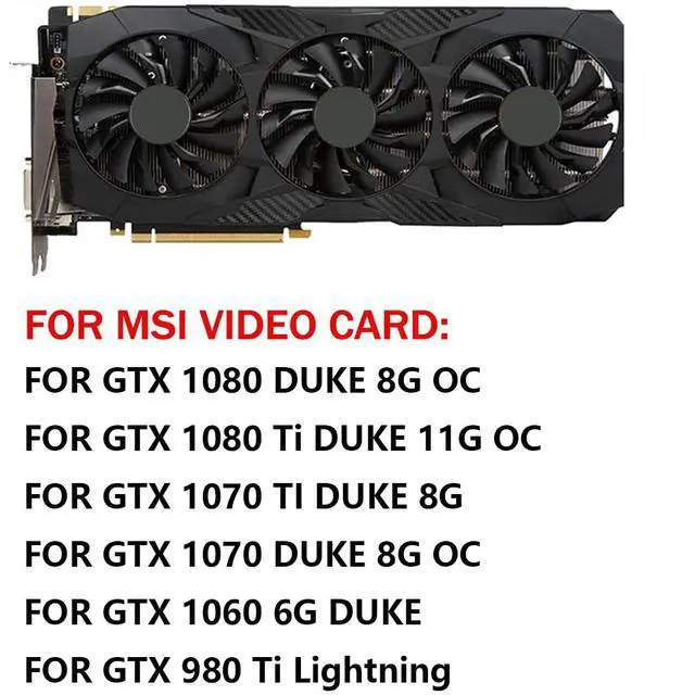 Alt view image 3 of 7 - Graphics Card Cooling Fans Suitable for MSI GTX 1060 1070 1070TI 1080 1080TI Duke GTX 980Ti Lightning Series Desktop PLD09210S12HH 85mm 12V 0.40A 4Pin Video Card Cooler Fans GPU Fan (Fan-A)