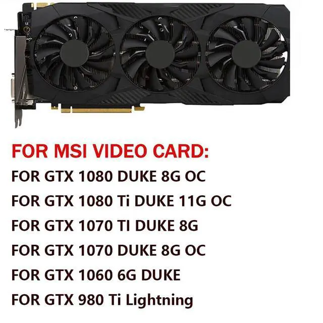 Alt view image 3 of 6 - Graphics Card Cooling Fans Suitable for MSI GTX 1060 1070 1070TI 1080 1080TI Duke GTX 980Ti Lightning Series Desktop PLD09210S12HH 85mm 12V 0.40A 4Pin Video Card Cooler Fans GPU Fan (Fan-B)