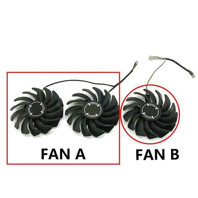 Alt view image 4 of 6 - Graphics Card Cooling Fans Suitable for MSI GTX 1060 1070 1070TI 1080 1080TI Duke GTX 980Ti Lightning Series Desktop PLD09210S12HH 85mm 12V 0.40A 4Pin Video Card Cooler Fans GPU Fan (Fan-B)