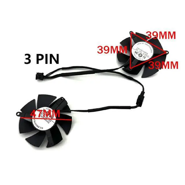 Alt view image 4 of 7 - Graphics Card Cooling Fans Suitable for Gigabyte GTX 1650 1630 Low Profile Series Desktop FS1250-S2053A 47mm 12V 0.19A 3Pin Video Card Cooler Fans GPU Fan (2PCS)