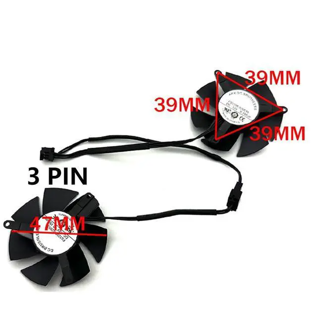 Alt view image 4 of 7 - Graphics Card Cooling Fans Suitable for Gigabyte GTX 1650 1630 Low Profile Series Desktop FS1250-S2053A 47mm 12V 0.19A 3Pin Video Card Cooler Fans GPU Fan (Fan-B)