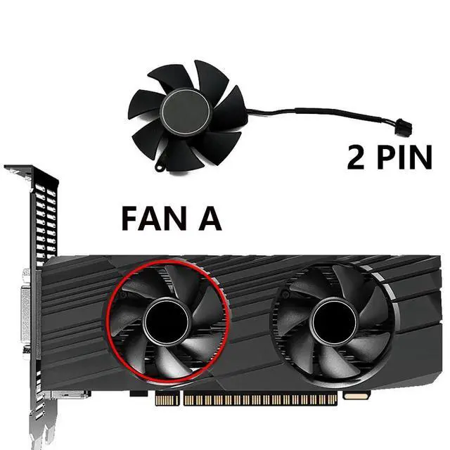 Alt view image 2 of 7 - Graphics Card Cooling Fans Suitable for Gigabyte GTX 1650 1630 Low Profile Series Desktop FS1250-S2053A 47mm 12V 0.19A 3Pin Video Card Cooler Fans GPU Fan (Fan-A)