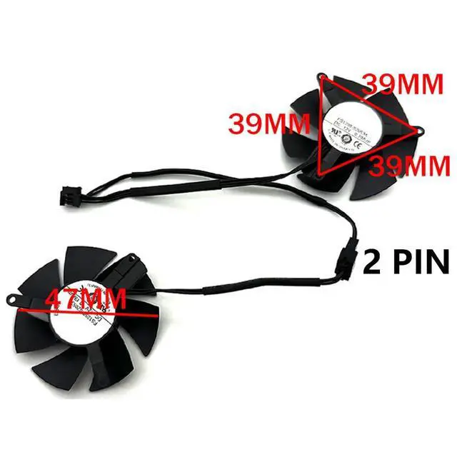 Alt view image 4 of 7 - Graphics Card Cooling Fans Suitable for Gigabyte GTX 1650 1630 Low Profile Series Desktop FS1250-S2053A 47mm 12V 0.19A 3Pin Video Card Cooler Fans GPU Fan (Fan-A)