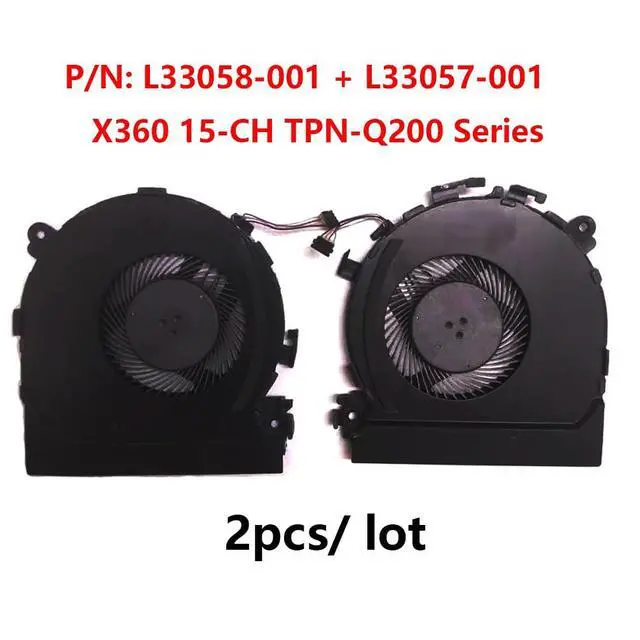 Alt view image 2 of 7 - CPU + GPU Cooling Fans Suitable for HP Spectre X360 15-CH 15-CH0XX TPN-Q200 Series Laptop Cooler Fan 5V 0.5A 4 PIN NS75C00-18C17 + NS75C00-18C16 P/N: L33058-001 + L33057-001 (2PCS)