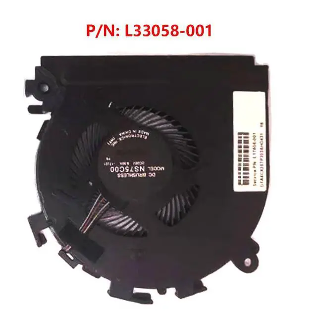 Alt view image 7 of 7 - CPU Cooling Fans Suitable for HP Spectre X360 15-CH 15-CH0XX TPN-Q200 Series Laptop Cooler Fan 5V 0.5A 4 PIN NS75C00-18C17 + NS75C00-18C16 P/N: L33058-001 + L33057-001 (CPU)