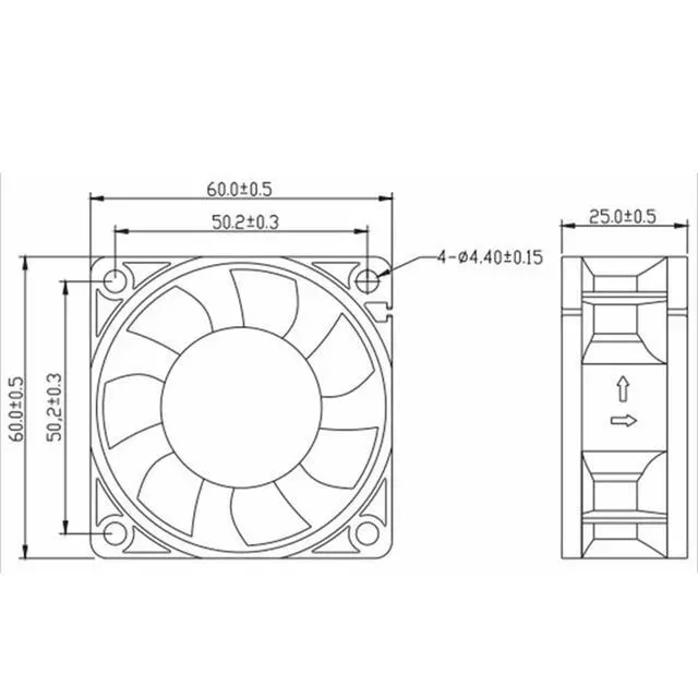 Alt view image 6 of 7 - 60MM Fan QFR0624UH 6025 DC 24V Fan 0.33A 7.92W 60 * 60 * 25MM Inverter 6cm Cooling Fan 3-pin