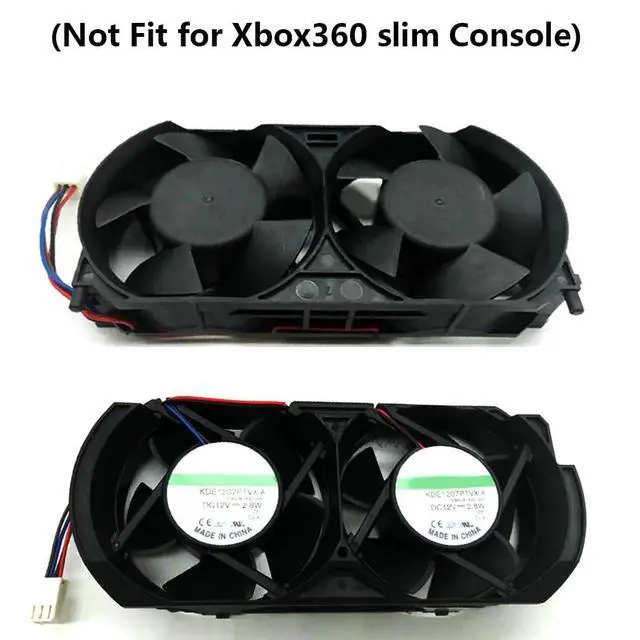 Alt view image 5 of 7 - KDE1207PTVX-A Internal Heat Dissipation Enhanced Heatsink Dual Cooling Fan Suitable for Xbox 360 Xbox360 Series Games Console Cooler Fans 12V 2.8W 3 PIN