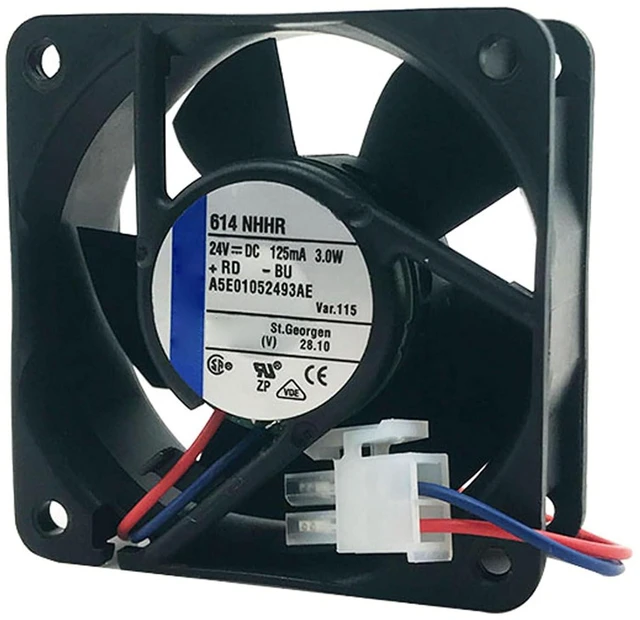 Main image of 60MM Fan DC24V 0.125A 3.0W 614NHHR ebm papst 60 * 60 * 25MM A5E01052493AE 6025 Speed 6900RPM 6CM Chemical Instrumentation Inverter Axial Fan (2pin)