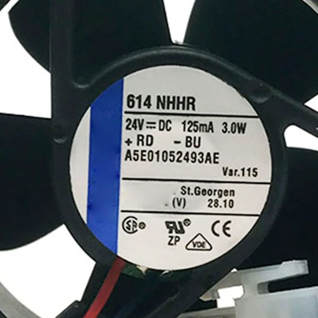 Alt view image 7 of 7 - 60MM Fan DC24V 0.125A 3.0W 614NHHR ebm papst 60 * 60 * 25MM A5E01052493AE 6025 Speed 6900RPM 6CM Chemical Instrumentation Inverter Axial Fan (2pin)