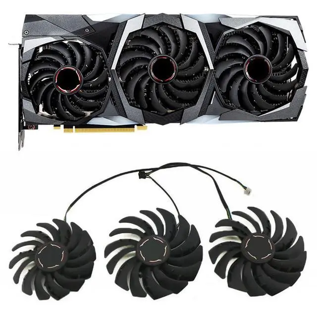 Alt view image 2 of 7 - Graphics Card Cooling Fans Suitable for MSI RTX 2070S 2080 2080S 2080TI Gaming X Z Trio Series Desktop PLD09210S12HH 85MM PLD10010S12HH 95mm 12V 0.40A 4Pin Video Card Cooler Fans GPU Fan