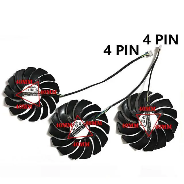 Alt view image 4 of 7 - Graphics Card Cooling Fans Suitable for MSI RTX 2070S 2080 2080S 2080TI Gaming X Z Trio Series Desktop PLD09210S12HH 85MM PLD10010S12HH 95mm 12V 0.40A 4Pin Video Card Cooler Fans GPU Fan