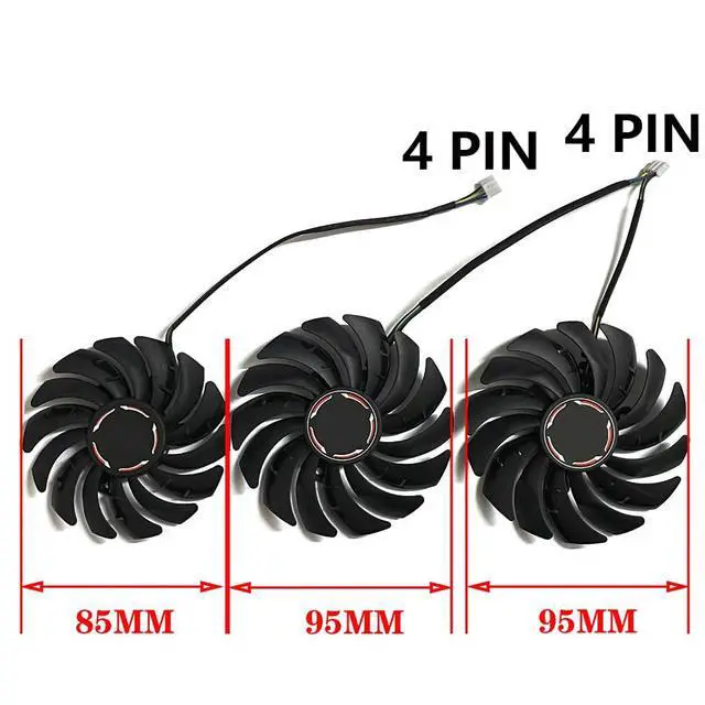 Alt view image 5 of 7 - Graphics Card Cooling Fans Suitable for MSI RTX 2070S 2080 2080S 2080TI Gaming X Z Trio Series Desktop PLD09210S12HH 85MM PLD10010S12HH 95mm 12V 0.40A 4Pin Video Card Cooler Fans GPU Fan