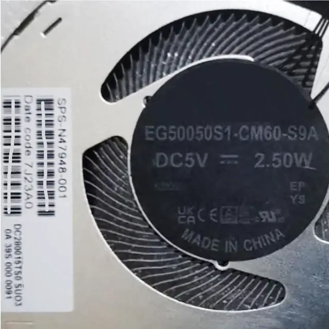 Alt view image 3 of 7 - CPU + GPU Cooling Fans Suitable for HP Envy X360 15-FE 15-FH 15Z-FH Series Laptop Cooler Fan 5V 2.50W 4PIN EG50050S1-CM60-S9A + EG50050S1-CM50-S9A N47948-001 + N49282-001 (Fan C)