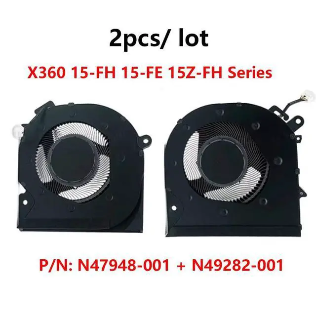 Alt view image 2 of 7 - CPU + GPU Cooling Fans Suitable for HP Envy X360 15-FE 15-FH 15Z-FH Series Laptop Cooler Fan 5V 2.50W 4PIN EG50050S1-CM60-S9A + EG50050S1-CM50-S9A N47948-001 + N49282-001 (Fan C)