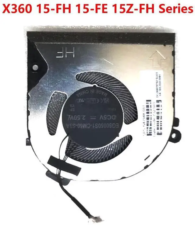 Alt view image 6 of 7 - CPU Cooling Fans Suitable for HP Envy X360 15-FE 15-FH 15Z-FH Series Laptop Cooler Fan 5V 2.50W 4PIN EG50050S1-CM60-S9A + EG50050S1-CM50-S9A N47948-001 + N49282-001 (Fan A)