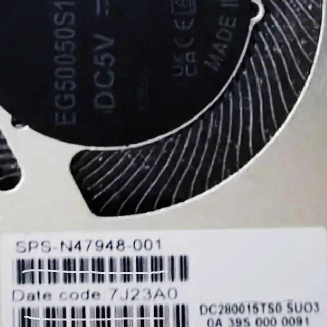 Alt view image 4 of 7 - CPU Cooling Fans Suitable for HP Envy X360 15-FE 15-FH 15Z-FH Series Laptop Cooler Fan 5V 2.50W 4PIN EG50050S1-CM60-S9A + EG50050S1-CM50-S9A N47948-001 + N49282-001 (Fan A)