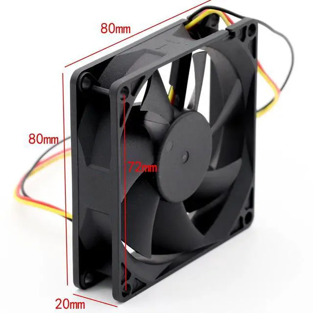 Alt view image 4 of 6 - CPU Cooling Fan for Dell OptiPlex 390, 80mm Fan EE80201S1-0000-G99 DC 12V 1.56W 8020 P/N: XMN4N A00 3 Wire 8cm Case Fan, 80 * 80 * 20mm