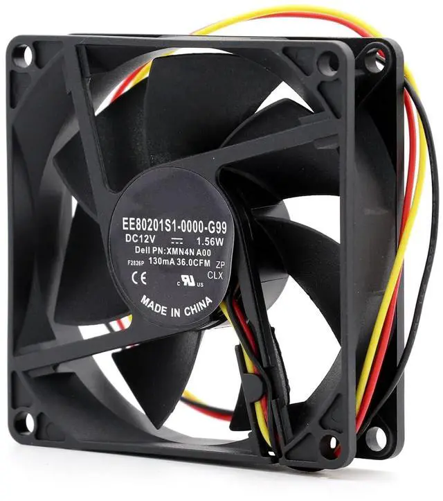 Main image of CPU Cooling Fan for Dell OptiPlex 390, 80mm Fan EE80201S1-0000-G99 DC 12V 1.56W 8020 P/N: XMN4N A00 3 Wire 8cm Case Fan, 80 * 80 * 20mm