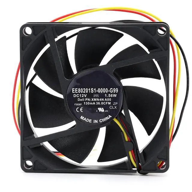 Alt view image 2 of 6 - CPU Cooling Fan for Dell OptiPlex 390, 80mm Fan EE80201S1-0000-G99 DC 12V 1.56W 8020 P/N: XMN4N A00 3 Wire 8cm Case Fan, 80 * 80 * 20mm