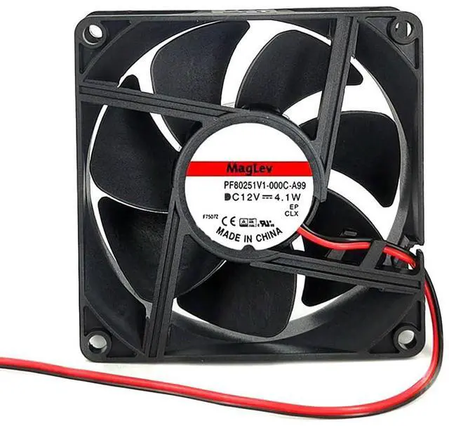 Alt view image 2 of 7 - PF80251V1-000C-A99 8025 80mm Fan 12V 4.1W 8cm Fan for SUNON Magnetic Suspension Case Cooling Fan 2 Wire