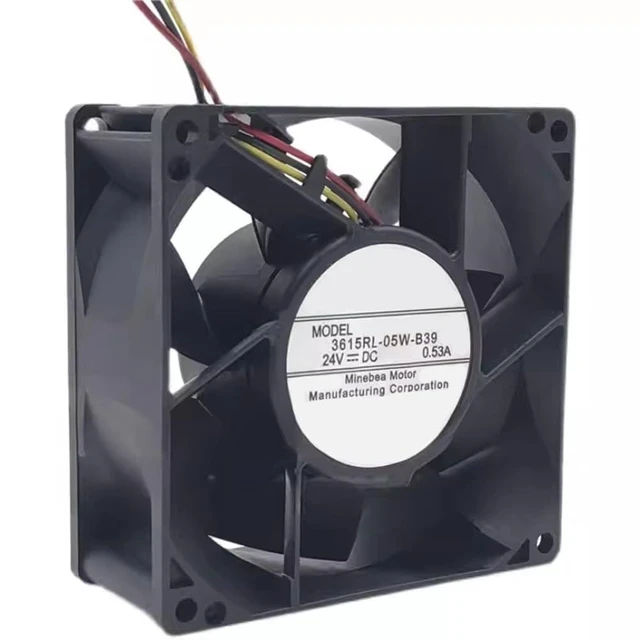 Alt view image 3 of 7 - 3615RL-05W-B39 3615RL-05W-B30 DC24V 0.53A 9CM 9038 Inverter Cooling Fan,for DC24V 0.53A 90x90x38mm 2 Wire Server Cooling Fan