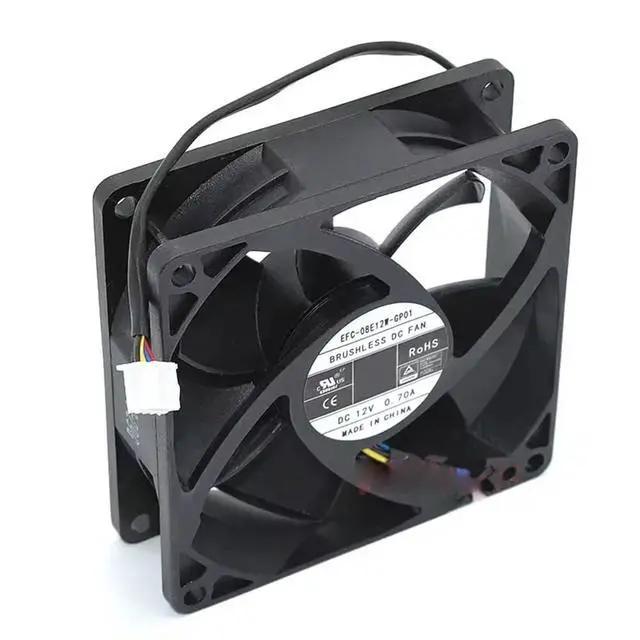Alt view image 5 of 7 - EFC-08E12W-GP01 Dual Ball 8025 0.7A Temperature Control PWM Speed Measurement 8CM High Rotation CFM Server Inverter case Fan