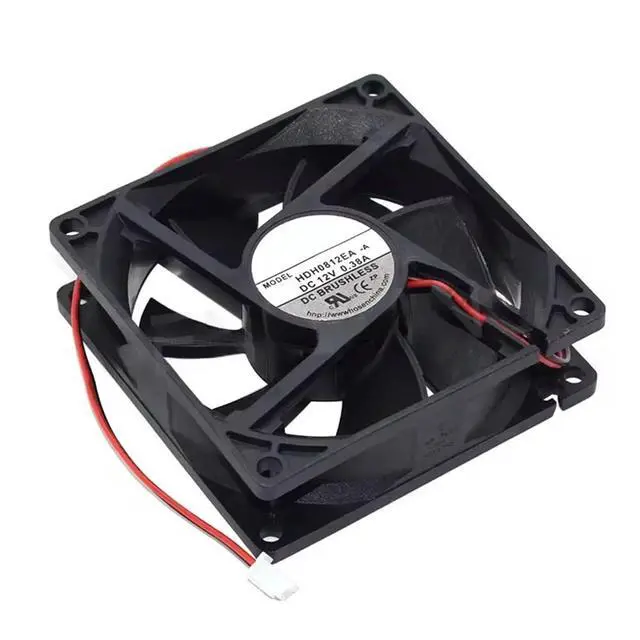 Alt view image 2 of 5 - 80 * 80 * 25MM 8025 80 MM HDH0812EA -A 12 V 0.38 A Square High-Speed/Big Air Volume Fan 2Lines