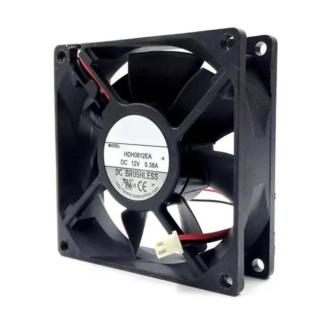 Alt view image 3 of 5 - 80 * 80 * 25MM 8025 80 MM HDH0812EA -A 12 V 0.38 A Square High-Speed/Big Air Volume Fan 2Lines
