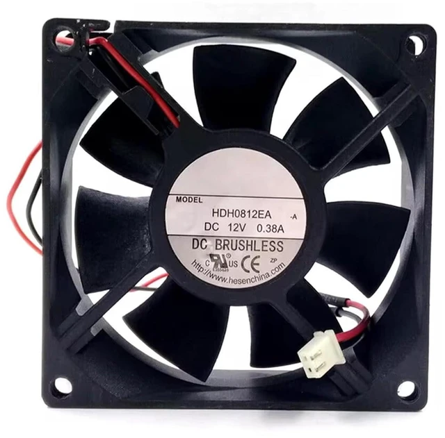 Main image of 80 * 80 * 25MM 8025 80 MM HDH0812EA -A 12 V 0.38 A Square High-Speed/Big Air Volume Fan 2Lines