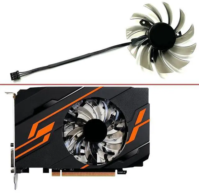 Alt view image 2 of 7 - Graphics Card Cooling Fans Suitable for GIGABYTE GT 1030 GV- N730 N630 N610 R557 R575 Series Desktop T128010SM 75mm 12V 0.2A 3Pin Video Card Cooler Fans GPU Fan