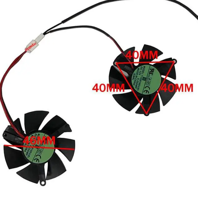 Alt view image 4 of 7 - Graphics Card Cooling Fans Suitable for ZOTAC GTX 1650 1050 1050TI Low Profile Series Desktop T125010SU 46mm 12V 0.32A 2Pin Video Card Cooler Fans GPU Fan