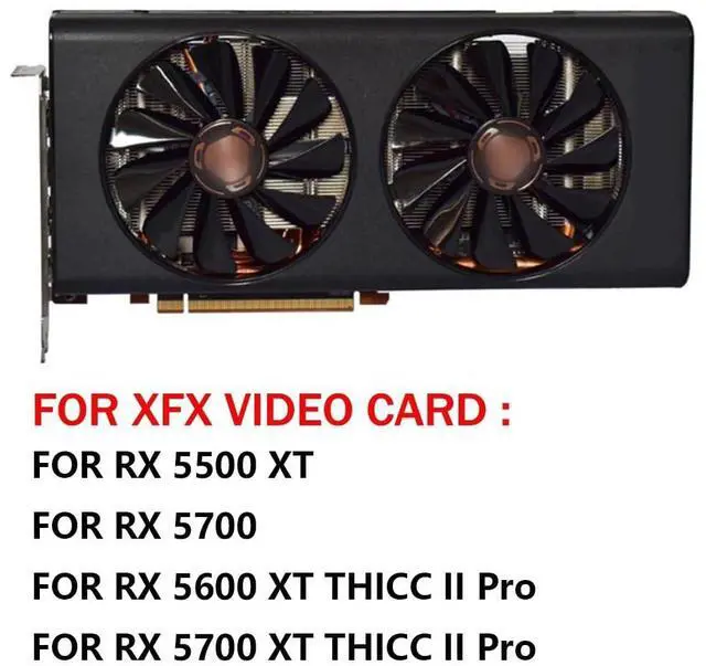 Alt view image 3 of 7 - Graphics Card Cooling Fans Suitable for XFX RX 5700 5700XT 5500XT 5600XT Thicc II Pro Series Desktop CF1010U12S 95mm 12V 0.45A 4 Pin Video Card Cooler Fans GPU Fan