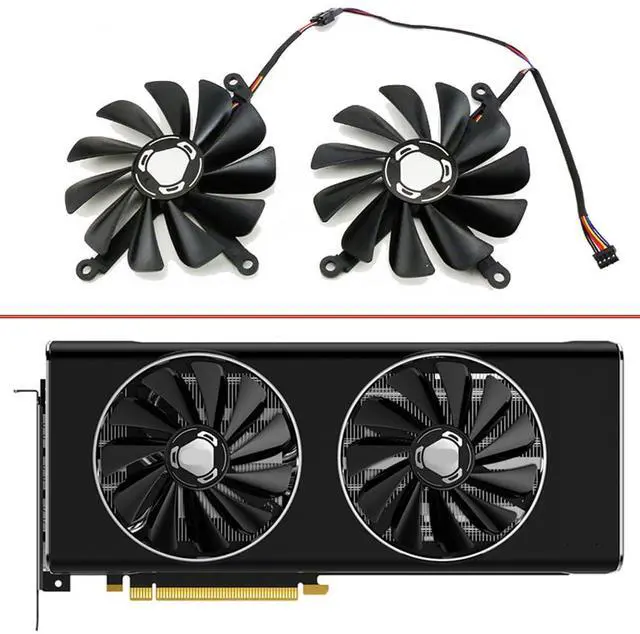 Alt view image 2 of 7 - Graphics Card Cooling Fans Suitable for XFX RX 5700 5700XT 5500XT 5600XT Thicc II Pro Series Desktop CF1010U12S 95mm 12V 0.45A 4 Pin Video Card Cooler Fans GPU Fan