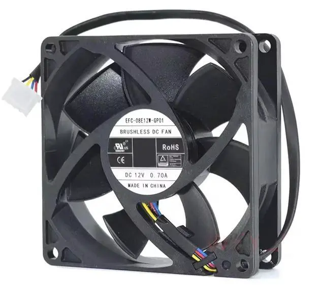 Main image of EFC-08E12W-GP01 Dual Ball 8025 0.7A Temperature Control PWM Speed Measurement 8CM High Rotation CFM Server Inverter case Fan