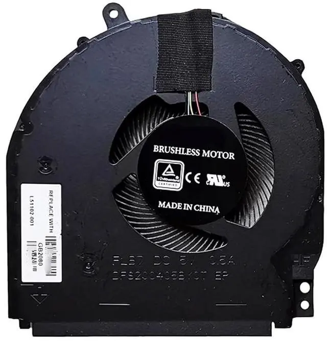 Main image of CPU Cooling Fan Suitable for HP Pavilion X360 15-DQ 14-DH 14M-DH TPN-W139 14m-dh0001dx 14m-dh1003dx 14m-dh0003dx 14-dh1036tx 14-dh1035tx 15-dq0953cl Laptop Cooler 5V 0.5A 4 PIN DFS200405BY0T FLB7