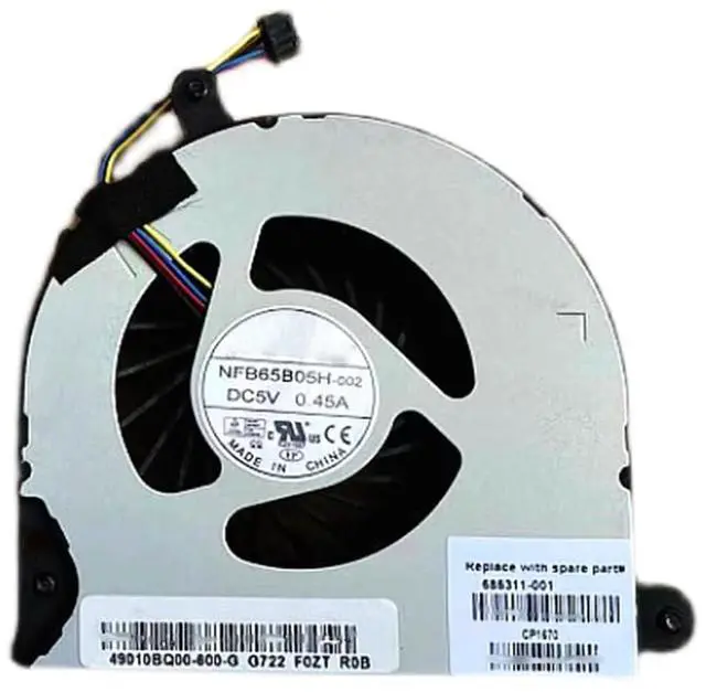 Main image of CPU Cooling Fan Suitable for HP ProBook 6570B 6565B 6560B for Elitebook 8560 8560W 8560P 8560B 8570P Series Laptop Cooler Fan 5V 0.4A 4 PIN 686311-001 NFB65B05SH-002 DFS501105PR0T