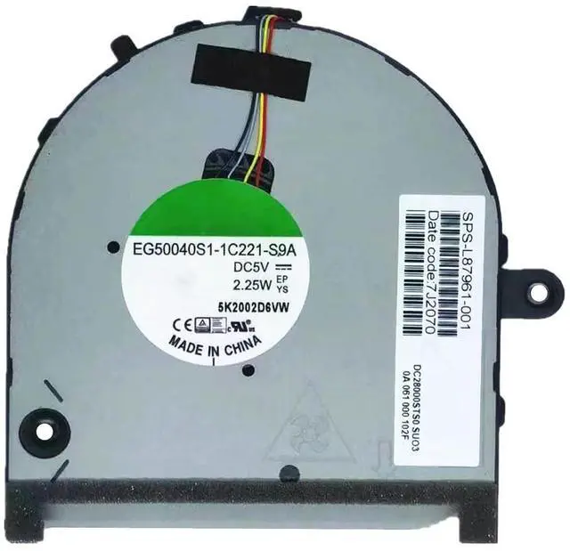 Main image of CPU GPU Cooling Fans Suitable for HP Envy 17M-CG TPN-C146 17M-CG1013DX 17M-CG0013DX Series Laptop Cooler Fan 5V 0.45A 4 PIN L87961-001 EG50040S1-1C220-S9A L87962-001 EG50040S1-1C210-S9A (CPU)