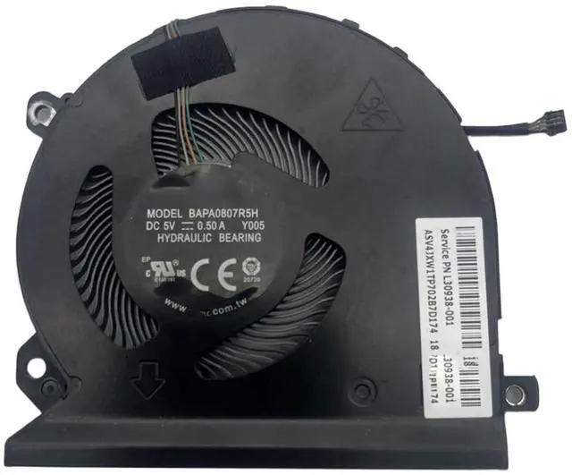Main image of CPU GPU Cooling Fans Suitable for HP EliteBook 1050 G1 HSN-Q11C for Zbook Studio X360 G5 Series Laptop Cooler Fan L30938-001 BAPA0807R5H Y004 BAPA0807R5H Y005 5V 0.5A 4 PIN (GPU)