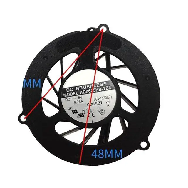 Alt view image 4 of 5 - CPU Cooling Fans Suitable for HP Pavilion ZV6000 ZV6100 ZV6200 R4000 R4100 R4200 Series Laptop Cooler Fan 5V 0.25A 3 PIN AD0605HB-TB3