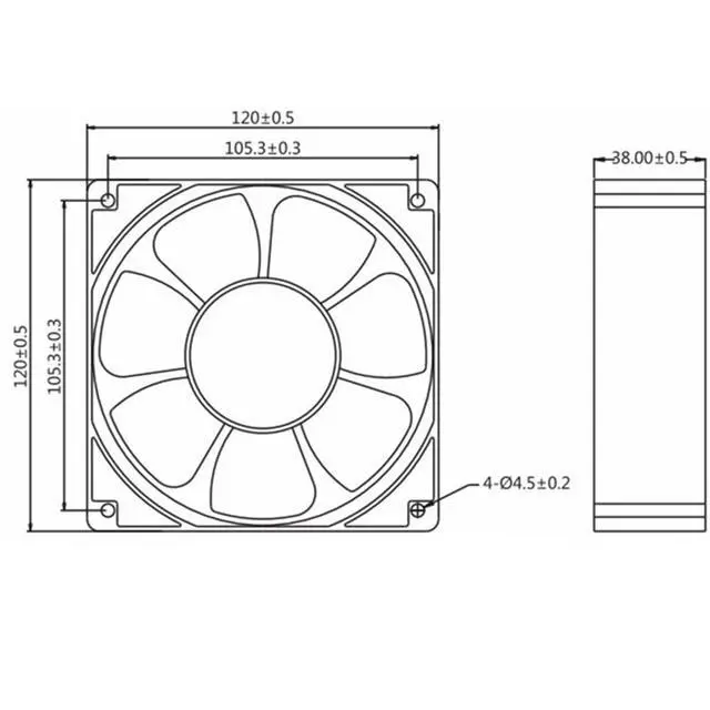 Alt view image 5 of 7 - 120MM DC12V 0.90A 10.8W PV123812DSPF 01 Speed 3500RPM 12038 12CM Motherboard PMW Speed Control Silent Fan 120 * 120 * 38mm 5pin