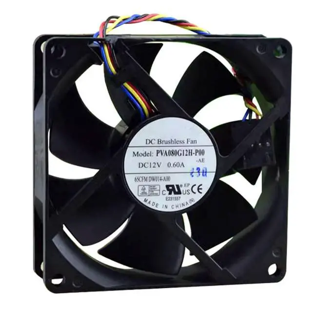 Alt view image 5 of 7 - 80mm Fan DC12V 0.60A 7.2W PVA080G12H -P00 Speed 5000RPM 8025 Computer CPU, Video Card Cooling Fan 80 * 80 * 25mm 5pin
