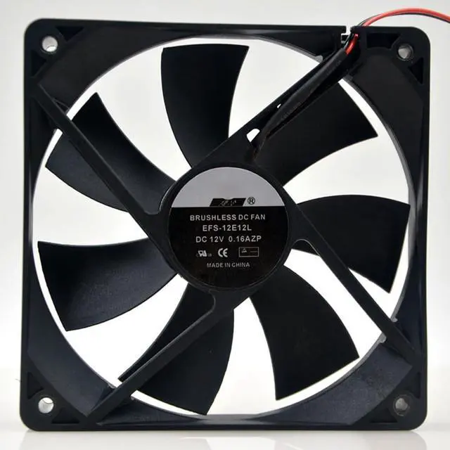 Main image of 120MM Fan DC12V 0.16A 1.92W 12025 EFS-12E12L 12CM Computer Case Power Supply Cooling Fan Speed 1600RPM 120 * 120 * 25MM (2pin)