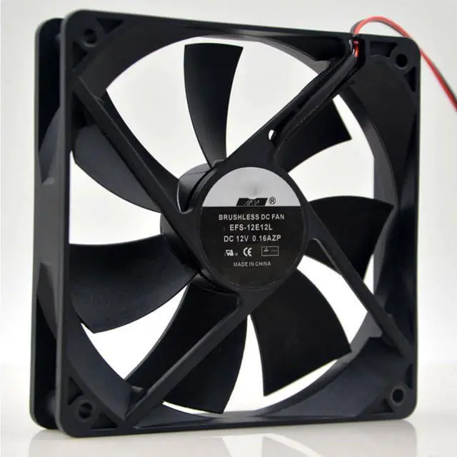 Alt view image 2 of 7 - 120MM Fan DC12V 0.16A 1.92W 12025 EFS-12E12L 12CM Computer Case Power Supply Cooling Fan Speed 1600RPM 120 * 120 * 25MM (2pin)